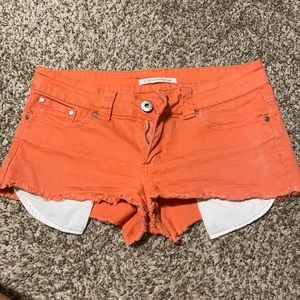 Coral/ Orange short shorts